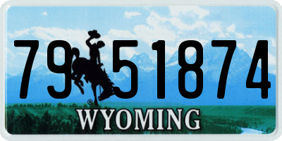 WY license plate 7951874
