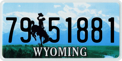 WY license plate 7951881