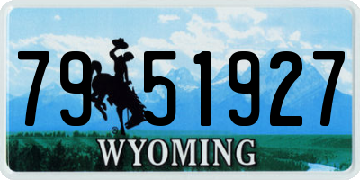 WY license plate 7951927