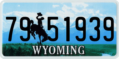 WY license plate 7951939