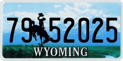 WY license plate 7952025