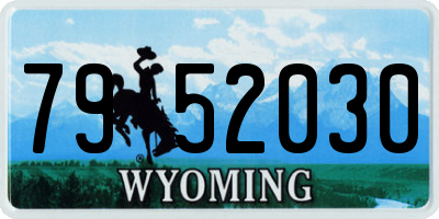 WY license plate 7952030