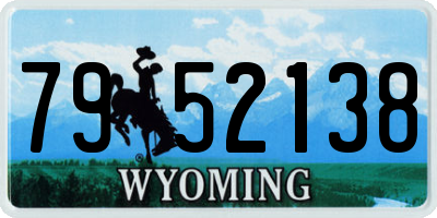 WY license plate 7952138