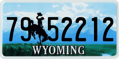 WY license plate 7952212