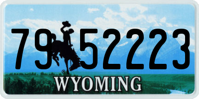 WY license plate 7952223