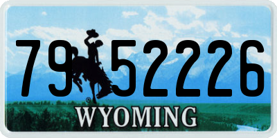 WY license plate 7952226