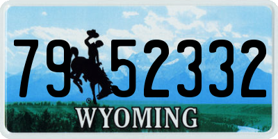 WY license plate 7952332