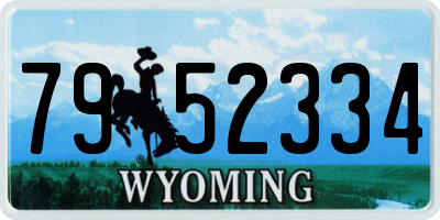 WY license plate 7952334