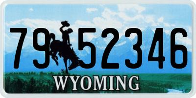 WY license plate 7952346