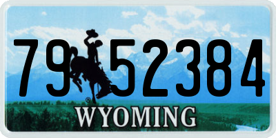 WY license plate 7952384