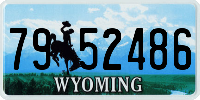 WY license plate 7952486