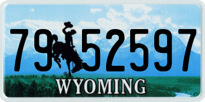 WY license plate 7952597
