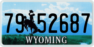 WY license plate 7952687