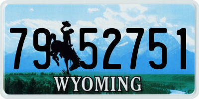 WY license plate 7952751