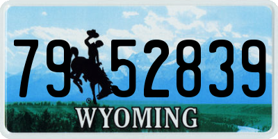 WY license plate 7952839