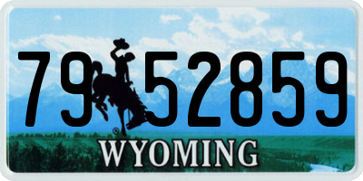 WY license plate 7952859