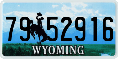 WY license plate 7952916
