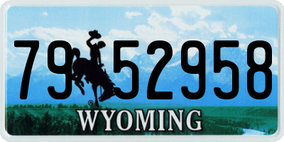 WY license plate 7952958