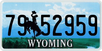 WY license plate 7952959