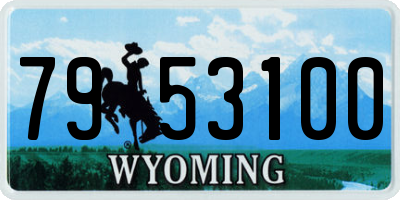 WY license plate 7953100
