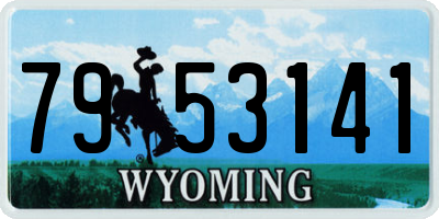 WY license plate 7953141