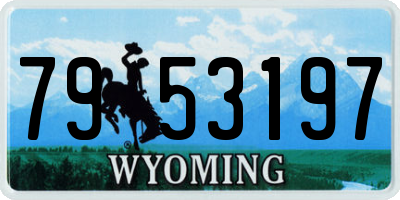 WY license plate 7953197