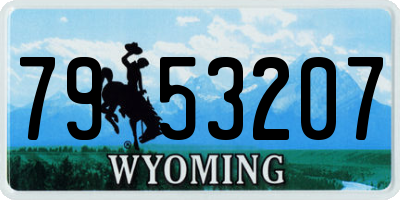 WY license plate 7953207