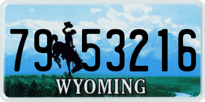 WY license plate 7953216