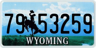 WY license plate 7953259