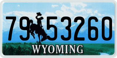 WY license plate 7953260