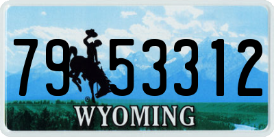 WY license plate 7953312