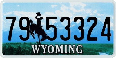 WY license plate 7953324