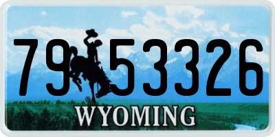 WY license plate 7953326