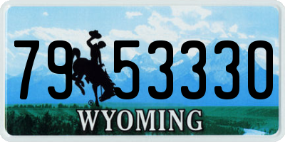 WY license plate 7953330