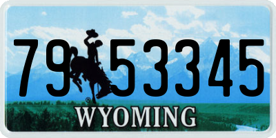 WY license plate 7953345