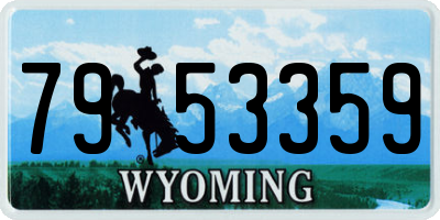 WY license plate 7953359