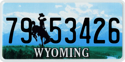 WY license plate 7953426