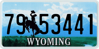 WY license plate 7953441