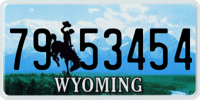 WY license plate 7953454