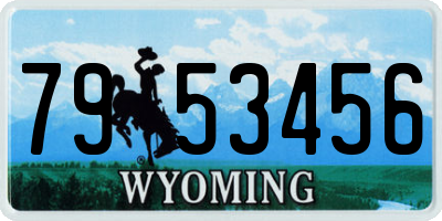 WY license plate 7953456