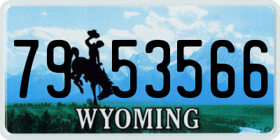 WY license plate 7953566