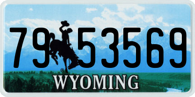 WY license plate 7953569