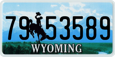 WY license plate 7953589