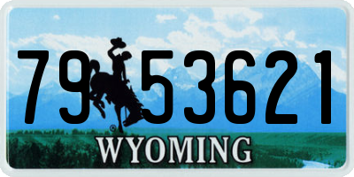 WY license plate 7953621