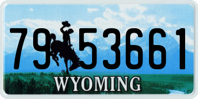 WY license plate 7953661
