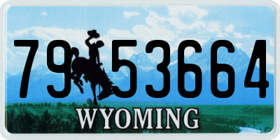 WY license plate 7953664