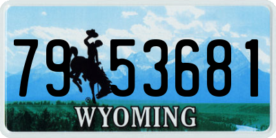 WY license plate 7953681