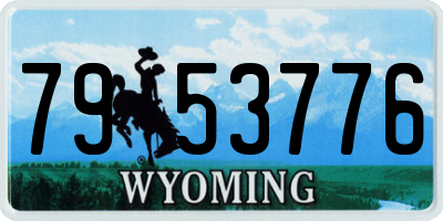 WY license plate 7953776