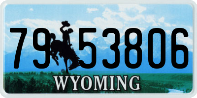 WY license plate 7953806