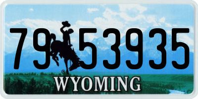 WY license plate 7953935